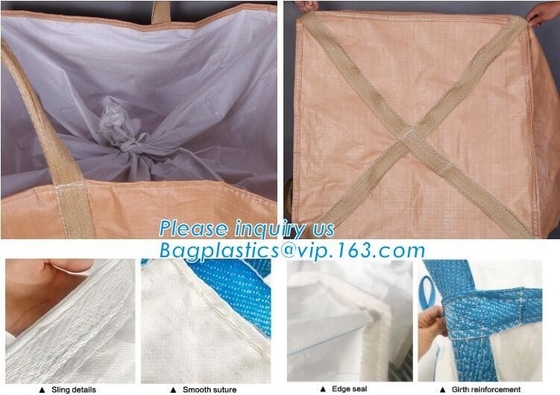 OEM 1 Ton 2 Ton PP Woven Big Bags Shipping Jumbo Bulk Bag,High Quality 2 Loops Pp Woven Big Bag,100% New Virgin Polyprop