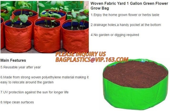 UV resistant PE potato growing bag garden planter bags with Flap and handles,Flap and Handles Collapsible 10 gallons