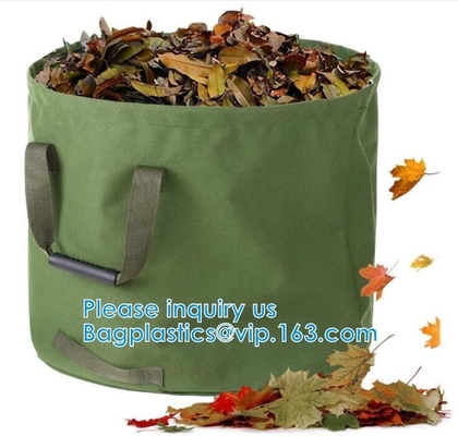 Gallon Garden Bags 1-Pack Heavy Duty Reusable Yard Leaf Bag Holder Collapsible Canvas Portable Yard Gardening Waste Bag