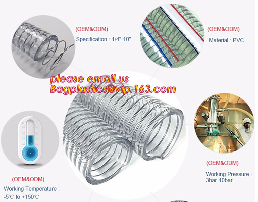 Transparent PVC Spiral Steel Wire Reinforced Pipe Floating Dredge Hose Steel Wire Reinforced Hose Fire Hose