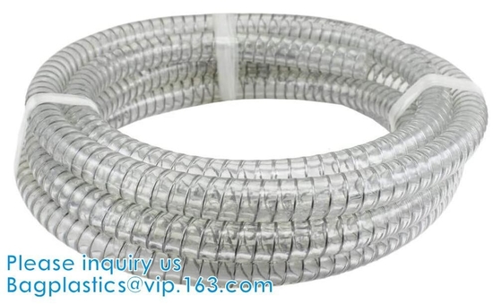 PVC Steel Wire Spiral Reinforced Water Hose, Coveying Water, Oil, Powder, PVC Flexible Tubing, PVC Flexible Tubing