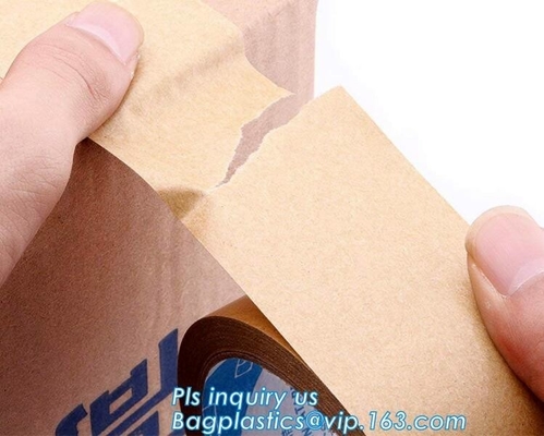 Water-activated Reinforce Kraft Gummed Paper Tape for Sealing & Strapping,Self adhesive kraft paper gummed tape bagease