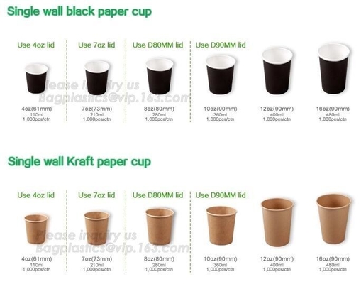 Biodegradable coffee paper cup with lid custom printed paper cup,3oz 5oz 6oz 8oz ice cream paper cup and paper lid pack