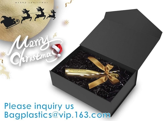 Matte Black Glossy black Magnetic Lid Gifts, Crafting, Cupcake, Candy, Bridesmaid Proposal Boxes Easy Assemble Boxes