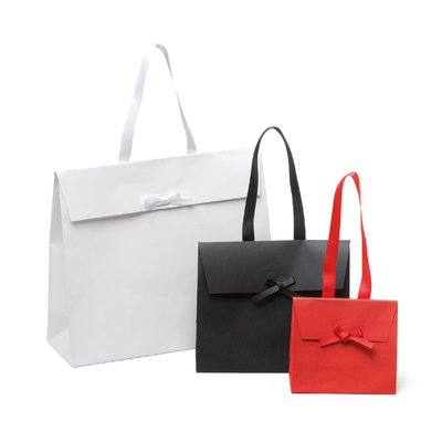 Customized logo silver hot-stamping logo luxury paper gift bags wholesale,paper bag printing with silk handle and