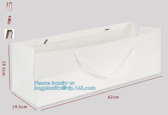 Unique flat bottom color high class paper carrier die cut handle paper flower bag,kraft flower paper bag customized flow
