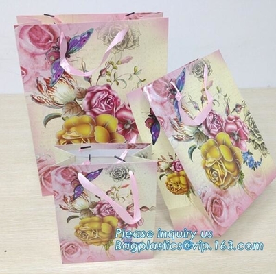Waterproof Luxury Christmas Raw Materials Of Making Paper Carrier Gift Bag with Twisted Handle，Factory Promotional Small