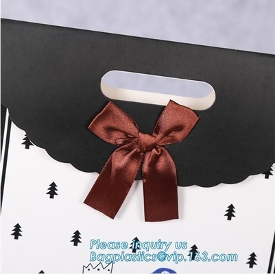 Luxury Design Black And White Kraft Gift Paper Carrier Bag For Garment Jeans Tea Packaging,Orange Gift Carrier Paper Bag