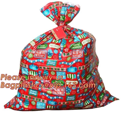 Set of 3 60"x72" Christmas Gift Bags Jumbo/Giant Bike Bag,LDPE christmas red sack plastic jumbo bike/bicycle gift bag