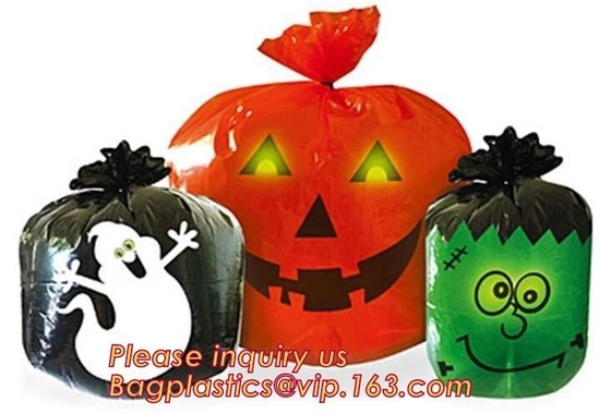 disposable Halloween Pumpkin Leaf Trash Bags Set 4 Orange Yard Decor Party Jack-O-Lantern,halloween pumpkin bag/ Hallowe
