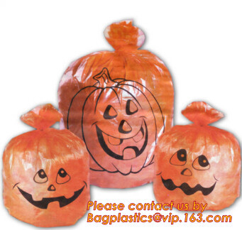Fancy Gaint Halloween Leaf Trash Bag, Colorful Plastic Leaf Trash Bag For Advertisement, Plastic Die Cut Bags For Hallow