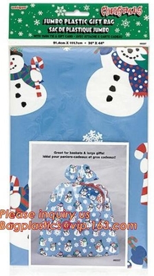 Giant PVC/EVA gift toy drawstring plastic storage packing bag with handle,XMAS giant plastic gift poly bag 36"*44" santa