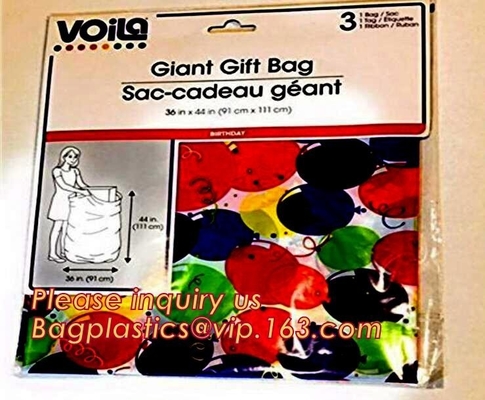 Bag Jumbo/Giant/Large Plastic Poly Bag for large present, Holiday Designs Gift Bags Plastic Poly Bag Jumbo/Giant/XLarge