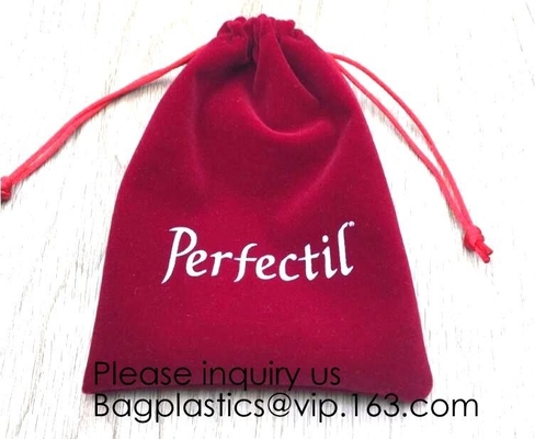 Velvet Cloth Drawstring Pouches Handy Gifts Jewelry Bags,Cream Drawstrings Velvet Bags for Jewelry, Gift, Wedding Favors