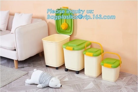 Promotion Plastic airtight lid Pet Food Storage Container, 40L /15KG Large Rectangle Shape Plastic PET Dog Food Containe