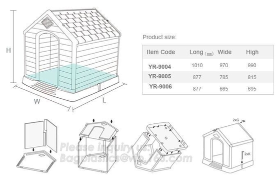 New Style Outdoor Breathless Removable Dog House Plastic Three Sizes Plastic Dog House, Cat Dog House Of Pet Home, bagea