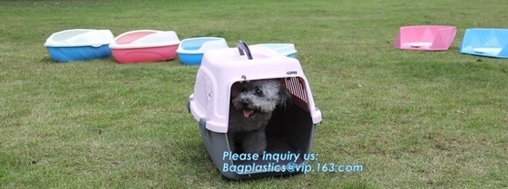 Transport Box Pet Air Box Travel Carrier Cages Portable Plastic Dog Carrier, Dog Box Cages------Durable Plastic Aviation