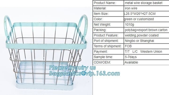 supermarket custom oblong wire metal storage baskets, Rose-Gold Fruit Baskets Storage Baskets Metal Wire Baskets, wire