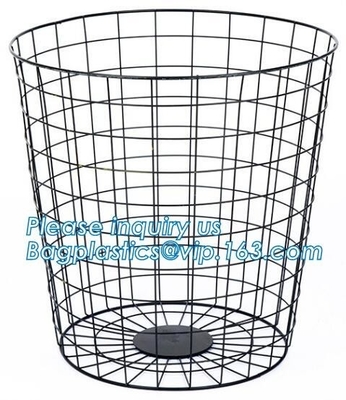 Wholesale china trade decorative laundry metal wire material storage basket, Storage Metal Wire Fruit Basket hanging wir