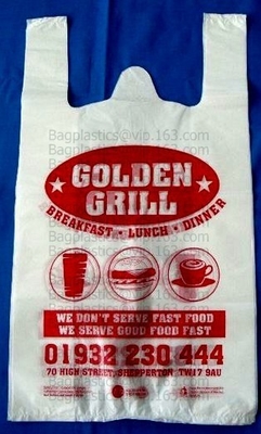 100 Compostable Biodegradable Shopping Bags - T-Shirt Style Carry Bags For Trash Or Grocery - Super Strong Holds 25 Poun