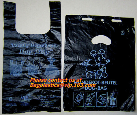 Eco Friendly T-Shirt Grocery Bags | 100% Biodegradable | Certified ASTM D5511 Thank You Shopping Bags With Handles | Ext