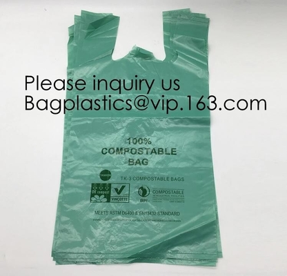 Biodegradable Reusable Plastic T-Shirt Bag Eco Friendly Compostable Grocery Shopping Thank You Recyclable Trash Basket