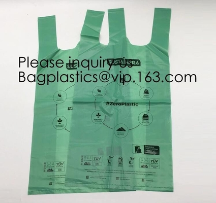 Biodegradable Reusable Plastic T-Shirt Bag Eco Friendly Compostable Grocery Shopping Thank You Recyclable Trash Basket