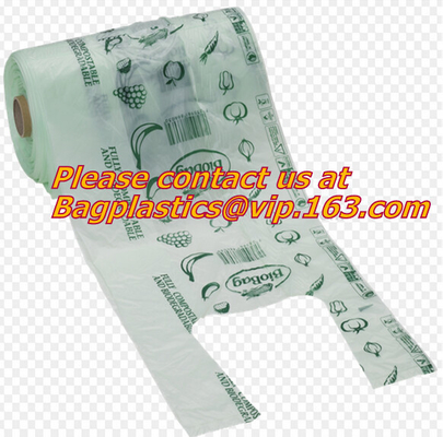 Biodegradable Reusable Plastic T-Shirt Bag Eco Friendly Compostable Grocery Shopping Thank You Recyclable Trash Basket