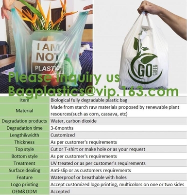 Tougher Stronger Market Bags, freezer Eco Friendly Pla Compostable Corn Starch Garbage Bag Rubbish/Trash Bag Biodegra