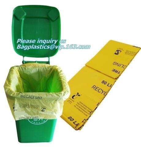 Biodegradable Compostable Garbage Bin Liners, Kitchen Bin Liner Compostable Flat Trash Bag On Roll, Bin Liner In Rol