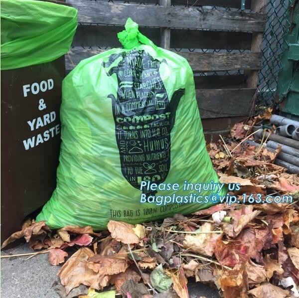 OEM 100% Compostable Eco Friendly Biodegradable Garbage Bags, 100% Biodegradable Compostable Plastic Garbage Bags