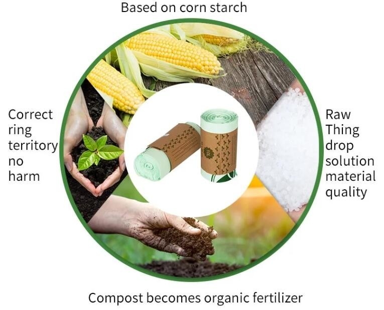 100% Biodegradable&Compostable /Diaper Waste Bags,Unscented,Anti-Microbial, Compost Packing Corn Stach Decomposable Plas