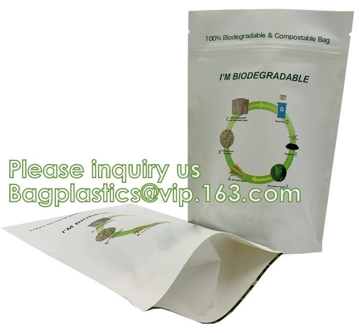 Bagease Bagplastics Brown Kraft Compostable k Food Standup White Resealable Big Stock Plain Paper Bags