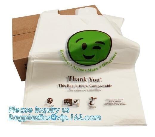 Manufacture Promotional Eco-Friendly Custom Plastic Drawstring Kitchen Trash Bags, Biodegradable PLA Plastic Food Bag