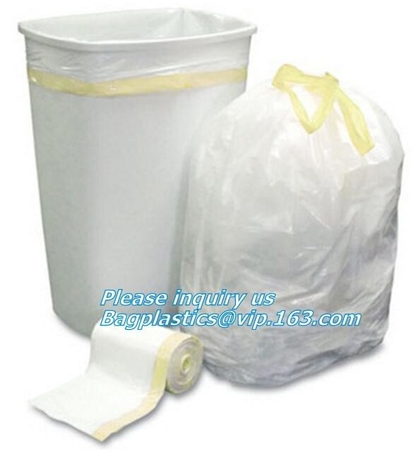 Corn Starch Biodegradable Compostable Eco Friendly Drawstring Laundry Bag, Jumbo Compostable Drawstring Plastic Trash Ba