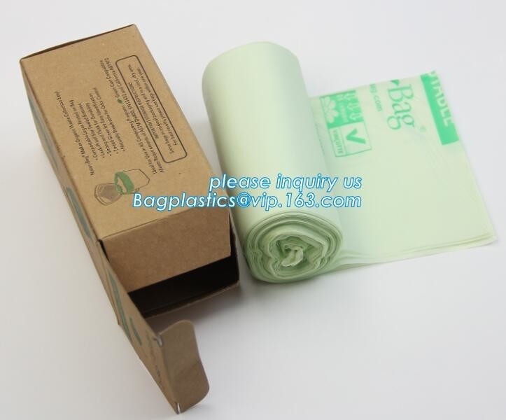Eco Friendly Biodegradable Plastic Compostable Garbage Bags On Roll, Compostable Disposable Colored Plastic Garbage Bag