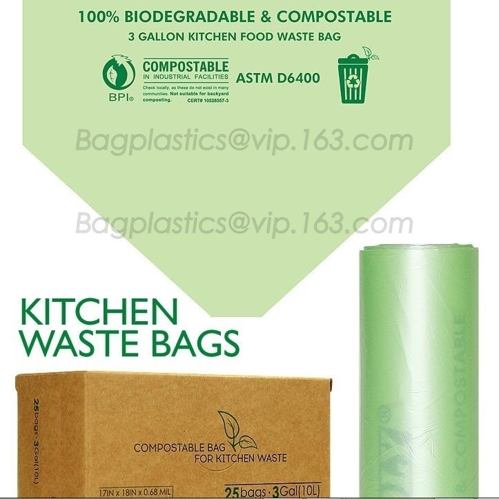 biodegradable and compostable shopping checkout bag, recycled plastic shopping garbage bag on roll, biodegradable food