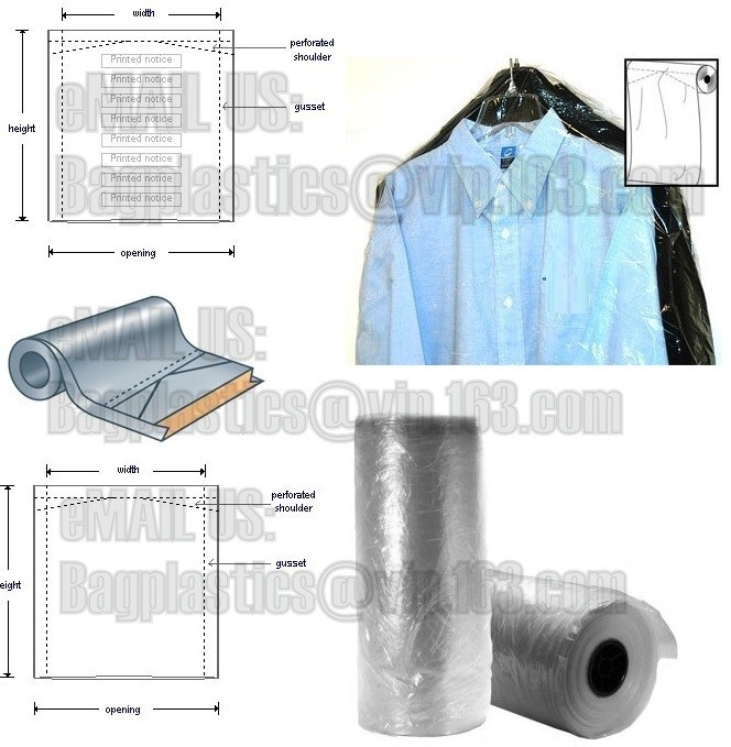 Poly Cover, Garment covers, laundry bag, garment cover film, films on roll, laundry sacks dry cleaning poly garment bags