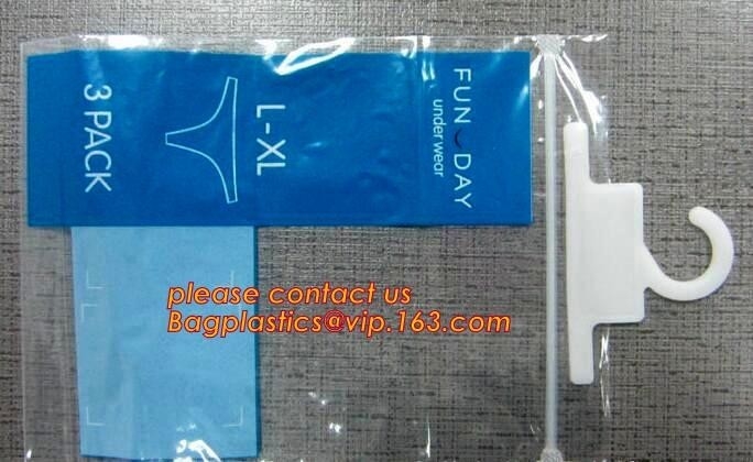 Underwear hanging hook Clothes Package Garment Bag With Hook, Swimwear Zipper Bag With Hgng Hook