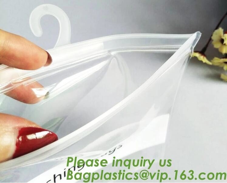 BiodegradableHanger Bag With Zip Lock On The Top, Frosted K Bag Hanger Bag For Clothes, EVA Frost Drawstring Bag