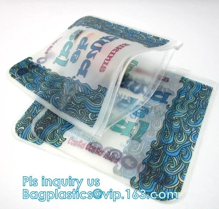 k pvc bag slider travel beauty bag, slider zipper travel pvc pouch bag, slider bag makeup zipper bag for travel