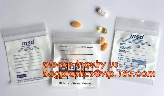 custom printed food grade pe holographic zipper pouch writable medical k pills capsule packaging bag zip lock poly
