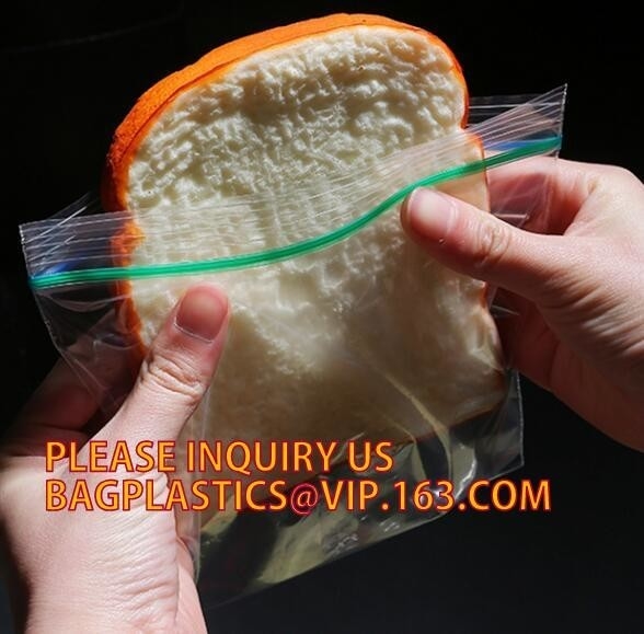 Color box packing 50 count custom LDPE clear reclosable plastic k bag, zipper bag with red line on the top, bageas