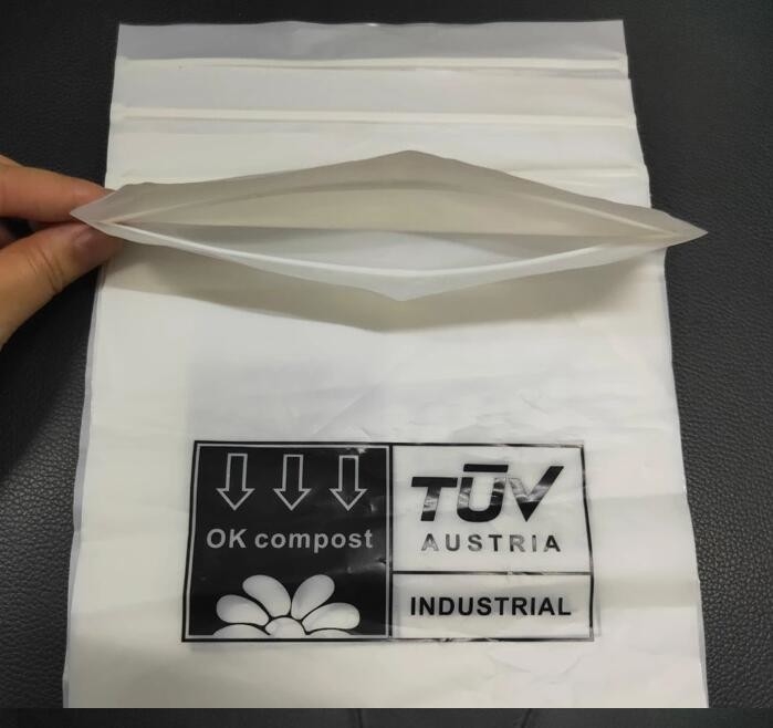 PLA Compostable Clear Poly Custom Printed Plastic K Bags, APPAREL Dress K Bag, Garment Packaging Bag, Bagease