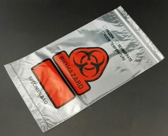 Biohazard specimen bags, pill bags, medicine bags, autoclavable hospital bags, Slider Zipper Bags
