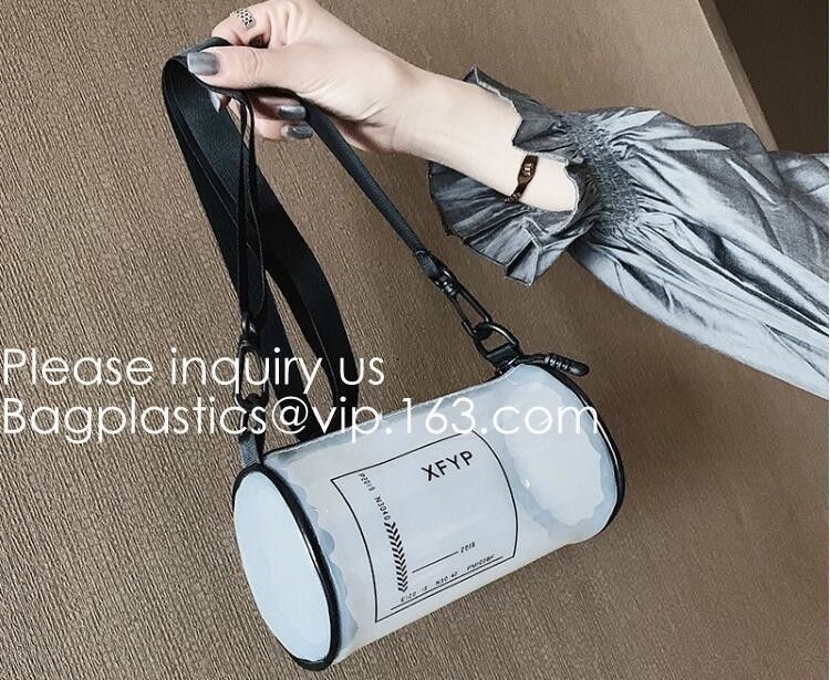 Tube Bags, Promotional Beautiful Travel Small Cosmetic Pouch Women Clutch Bag PVC Shiny Cosmetic Beauty Makeup Bag