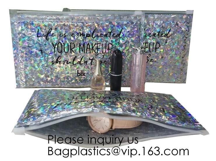 Printing Zipper Plastic Foil k Packaging Hologram Laser Holographic Aluminum Foil Folding Pouch Bags For Jewelry
