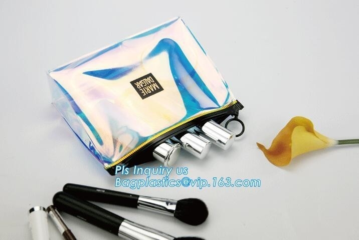 Stand up clear/transparent cosmetic PVC zipper bag/pouch, Eva Clothing Packaging Plastic Clear Zipper Bag With Slider