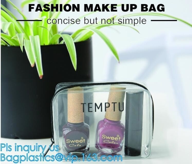 Travel Portable PVC Transparent Waterproof Cosmetic Bag Women Makeup Toiletry Bags, PVC Cosmetic Pouch, PVC Makeup Bag,