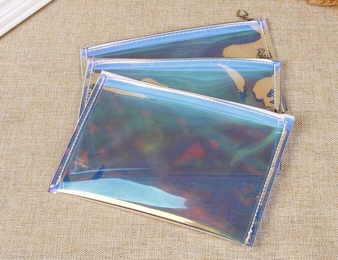 Holographic Color Bag Neon Bag Clear Pvc Cosmetic Make Up Bag In Rainbow,Promotional Ladies Girls Gift Bright Neon Candy